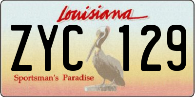 LA license plate ZYC129