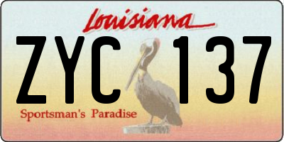 LA license plate ZYC137