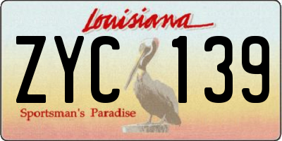 LA license plate ZYC139