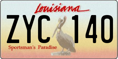 LA license plate ZYC140