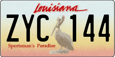 LA license plate ZYC144