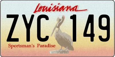 LA license plate ZYC149