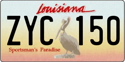 LA license plate ZYC150