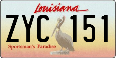 LA license plate ZYC151