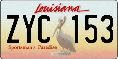 LA license plate ZYC153