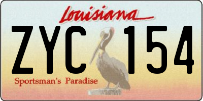 LA license plate ZYC154