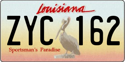 LA license plate ZYC162