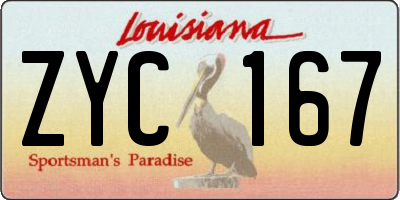 LA license plate ZYC167