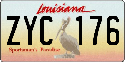 LA license plate ZYC176