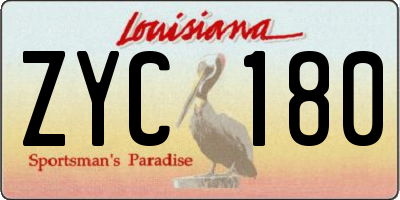 LA license plate ZYC180