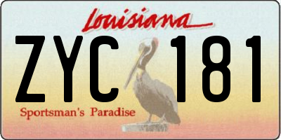 LA license plate ZYC181