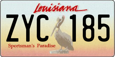 LA license plate ZYC185