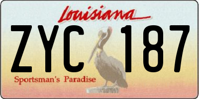 LA license plate ZYC187