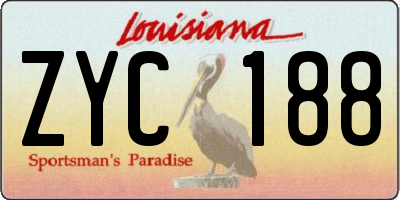 LA license plate ZYC188