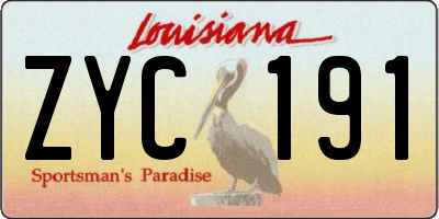 LA license plate ZYC191