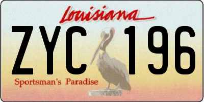 LA license plate ZYC196