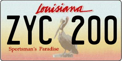 LA license plate ZYC200