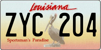 LA license plate ZYC204