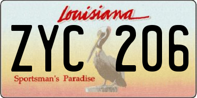 LA license plate ZYC206