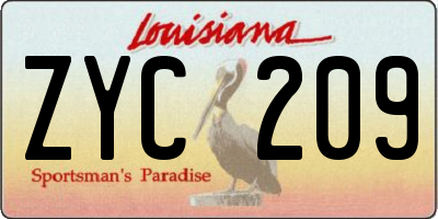 LA license plate ZYC209