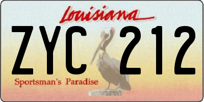 LA license plate ZYC212