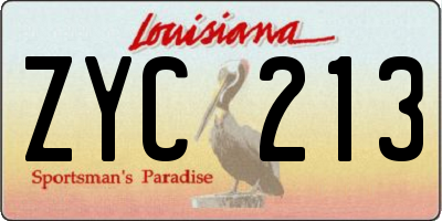 LA license plate ZYC213