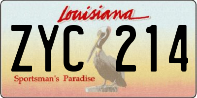 LA license plate ZYC214