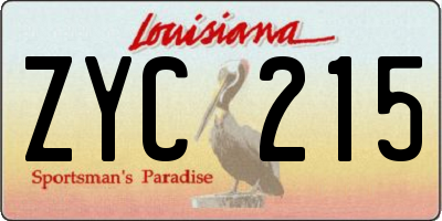 LA license plate ZYC215