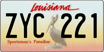 LA license plate ZYC221
