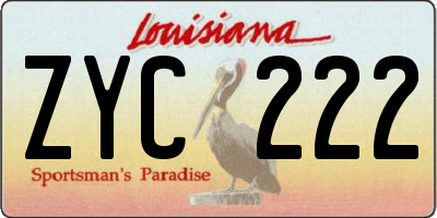 LA license plate ZYC222