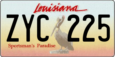 LA license plate ZYC225