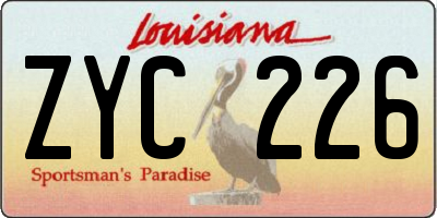 LA license plate ZYC226