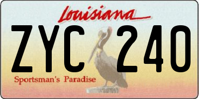 LA license plate ZYC240