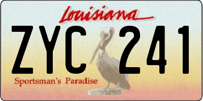 LA license plate ZYC241
