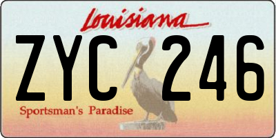 LA license plate ZYC246