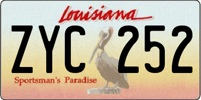 LA license plate ZYC252