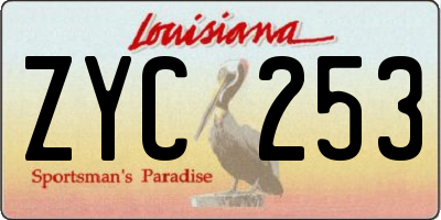 LA license plate ZYC253