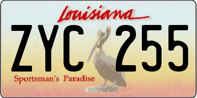 LA license plate ZYC255