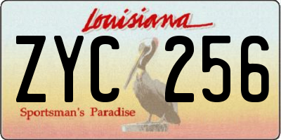 LA license plate ZYC256