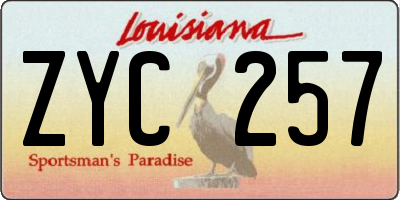 LA license plate ZYC257