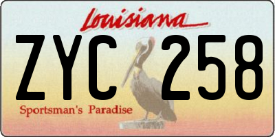 LA license plate ZYC258