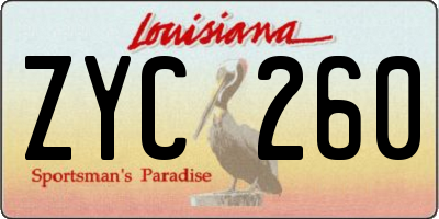 LA license plate ZYC260