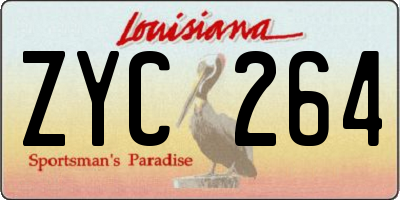 LA license plate ZYC264