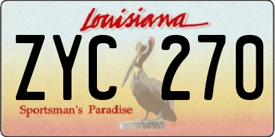 LA license plate ZYC270