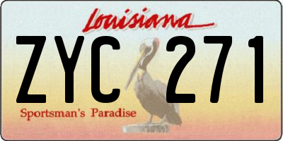 LA license plate ZYC271