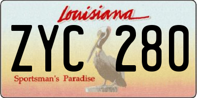 LA license plate ZYC280