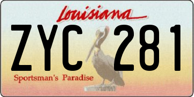 LA license plate ZYC281
