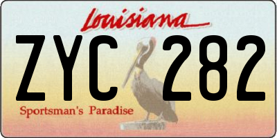LA license plate ZYC282
