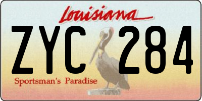 LA license plate ZYC284