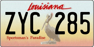 LA license plate ZYC285